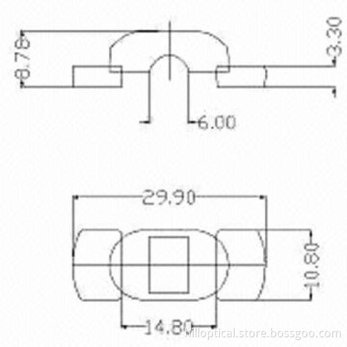 LED Lens with 84 x 130° Angle and C Pignut